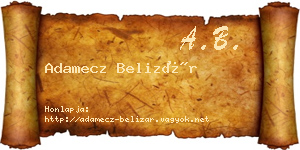 Adamecz Belizár névjegykártya